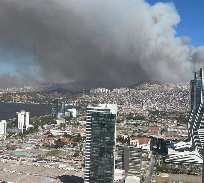 İzmir'de orman yangınlarına müdahale sürüyor